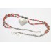 Traditional Necklace pendant 925 Sterling Silver beads red coral stone P 376